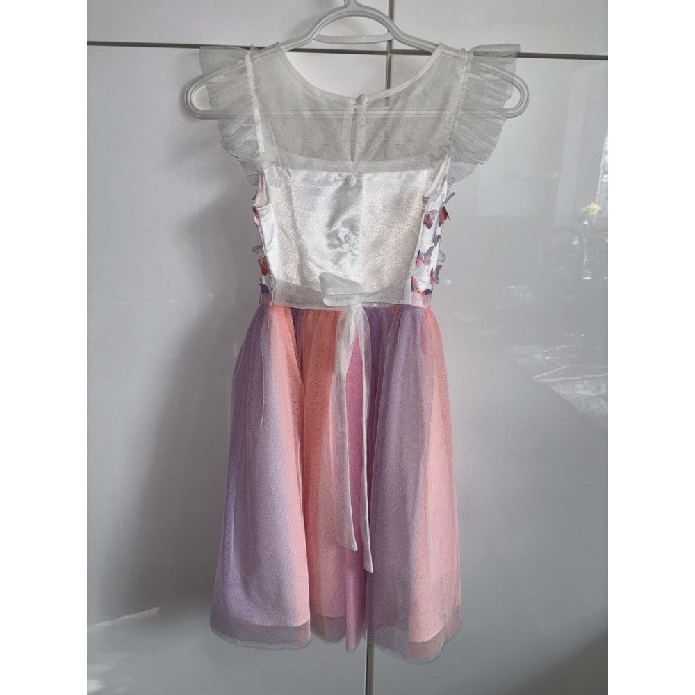 Pink Butterfly Ruffle Dress - Picture 2 of 5